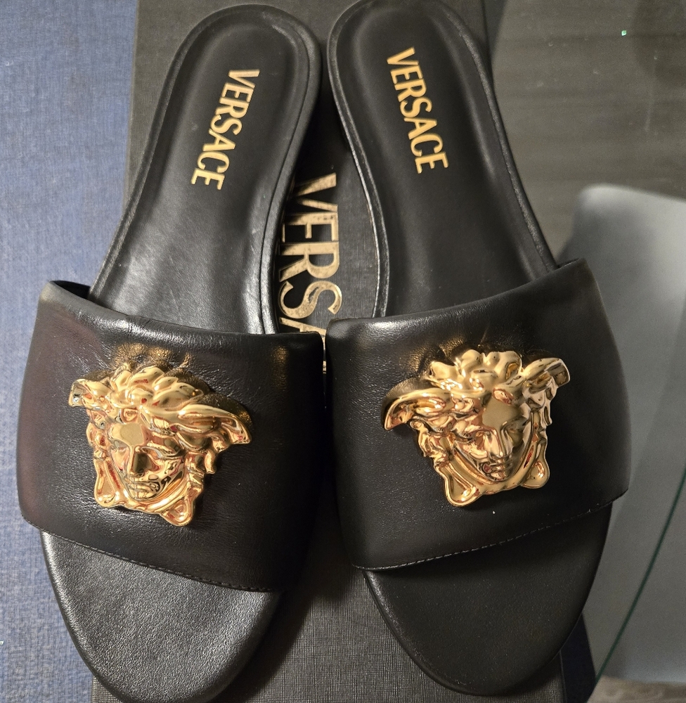 Versace Medusa black sandals